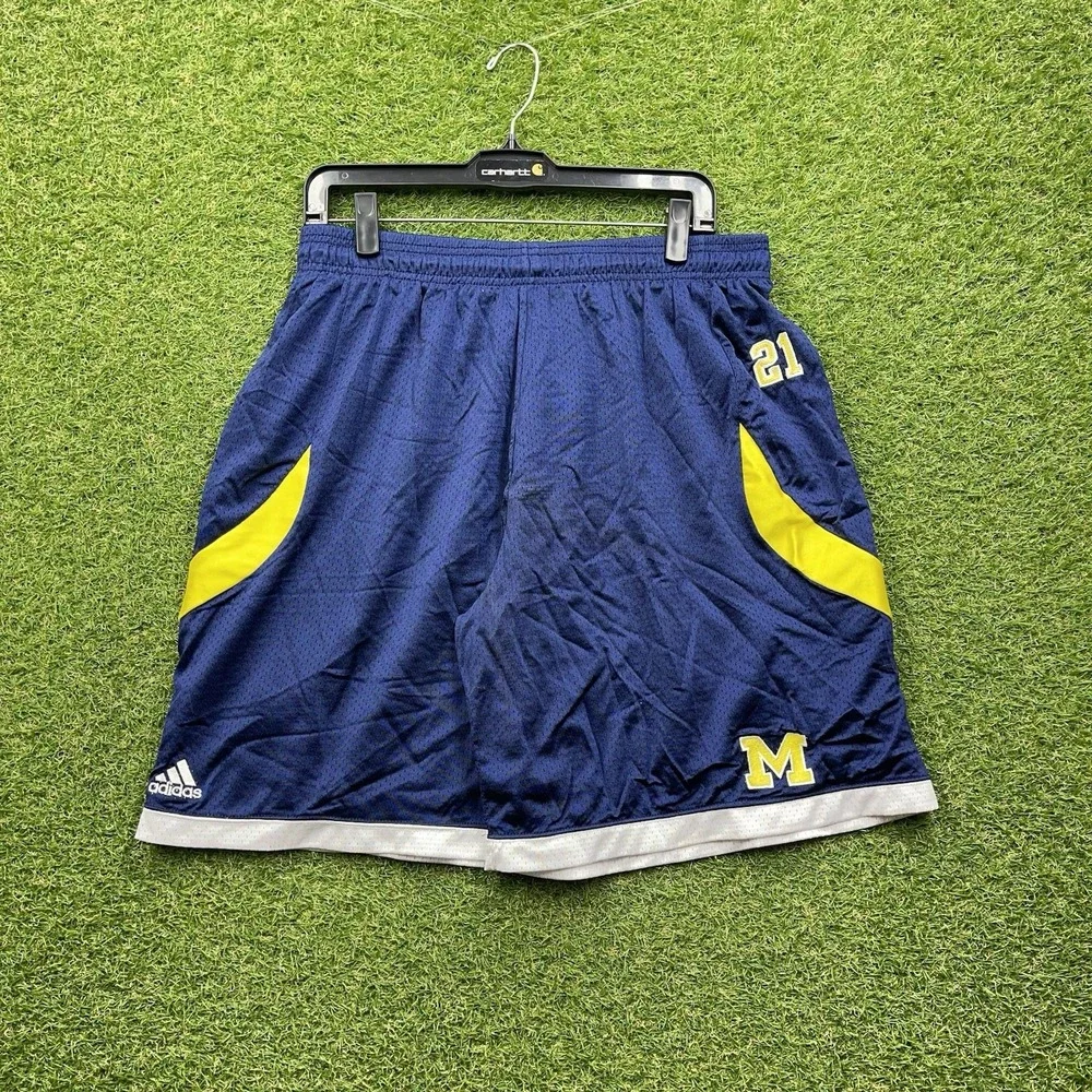 Michigan Wolverines Adidas Shorts Mens Extra Large Team Issued Basketball Y2K